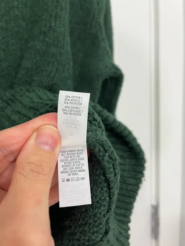 Aerie Medium Forest Green Ribbed Mock Neck Pullover Sweater - Image 7