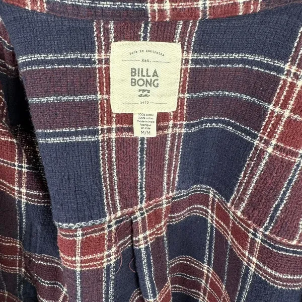 Billabong‎ Plaid Flannel Skater Style Streetwear Medium - Image 4