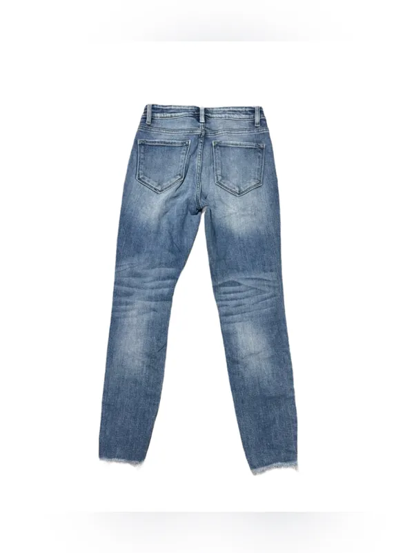 KanCan High Waisted Distressed Jeans Women's 26 Light Wash Denim Faded Stretch - Image 3