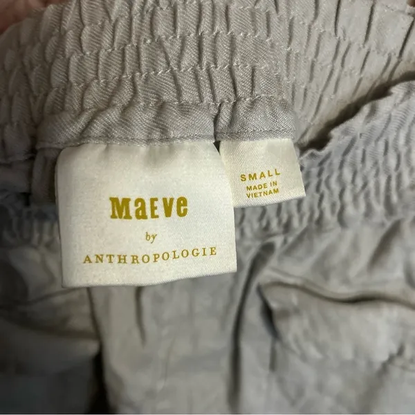 Anthropologie Maeve Linen A-Line Shorts Flap Pockets Stretch Waist Size Small - Image 5