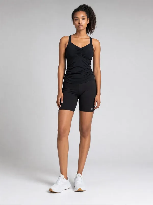 Ally Ruched Scoop Neck active wear Cami Tank Top pickle ball running sporty gym - Image 2