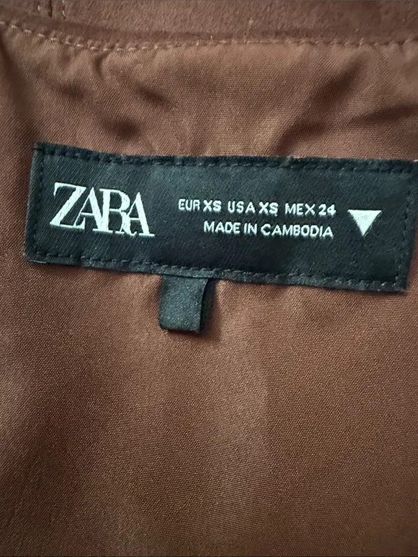 Zara Brown Vegan Suede Sleeveless Earthy Boho Hippie Pocahontas Mini Dress - Image 3