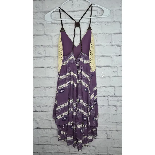 NWT Boot Barn Shyanne Crochet Boho Dress Purple Southwestern Aztec Festival S - Image 5