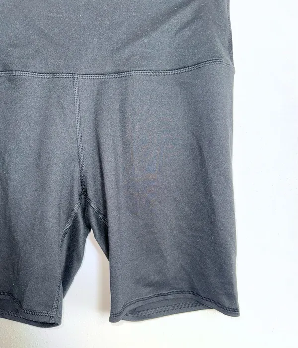 Maurices High Rise Luxe Biker Shorts Solid Black 7” Athleisure - Image 5