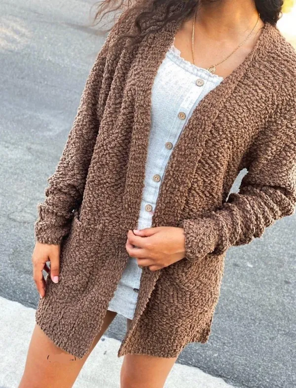 Zenana Popcorn Texture Cardigan - Image 3