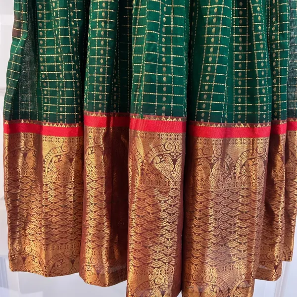 Indian Dress Partywear Green Gold Size S - Image 13