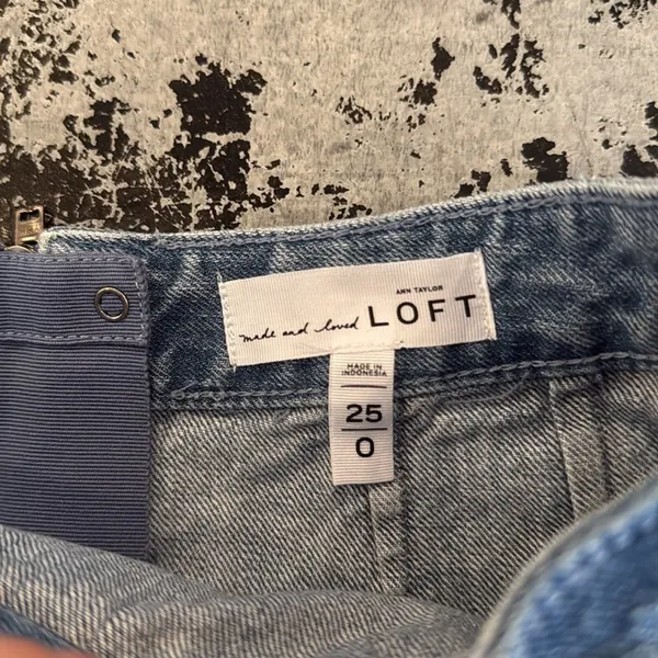 Loft Denim Faux Wrap Jean Skirt Size 0 - Image 3