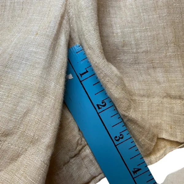 Vineyard Vines Khaki‎ Belted Lined Linen Paperbag Waist Shorts Quiet Luxury 4 - Image 6