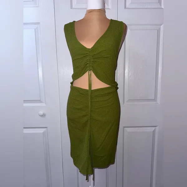 NWOT Free‎ People Laila Mini Dress in Calla Green Size LARGE - Image 4