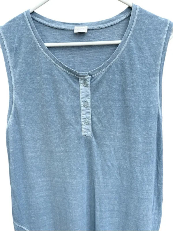 EUC Poetry Hemp Blend Popover Sleeveless Maxi Dress Blue Size 12 - Image 2