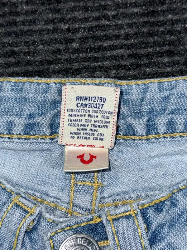 RARE Vintage True Religion Ultra Low Rise Twisted Flare Jeans Distressed 27 x 33 - Image 14