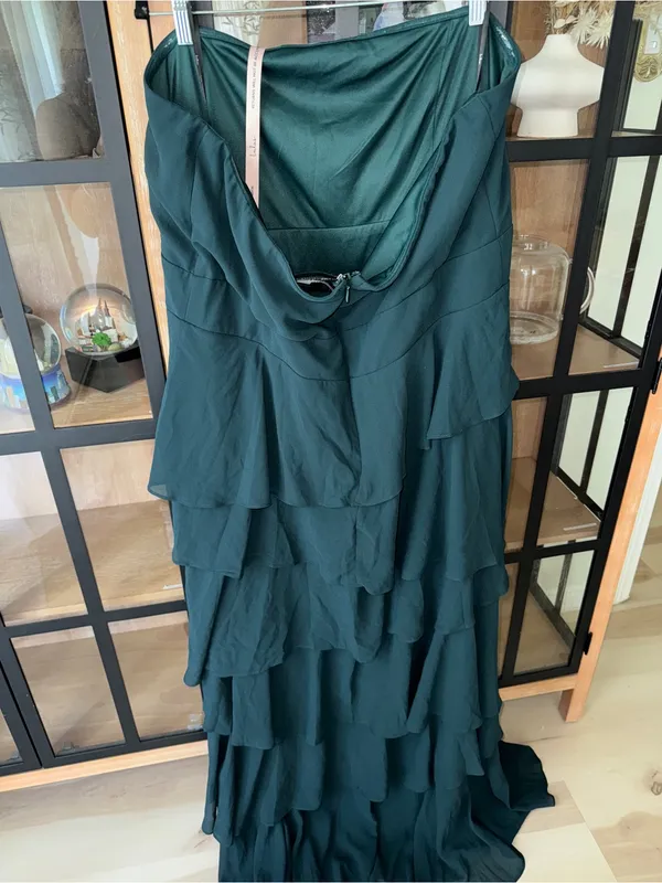 NWT Lulu’s Gorgeous Essence Emerald Strapless Tiered Maxi Dress plus bridesmaid - Image 4