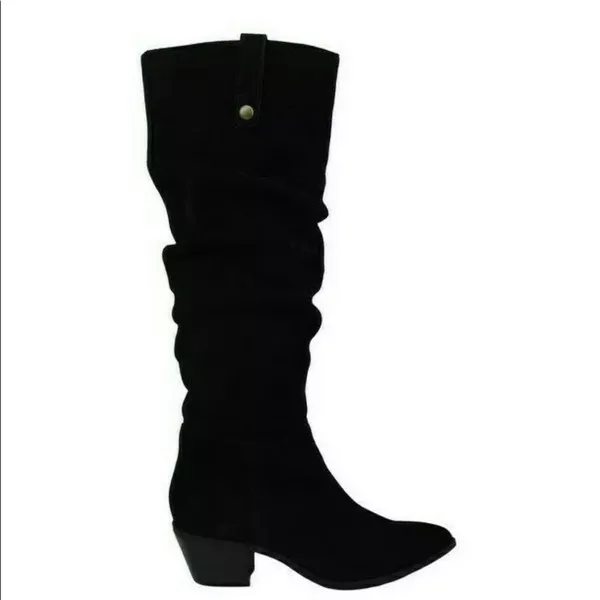 NEW INC International Concept Leather Slouchy Boot Black SZ-8 - Image 3