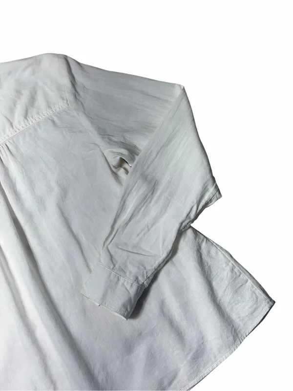 Pilcro Anthropologie White Linen Blend Whitney Long Sleeve Blouse Womens XS - Image 8