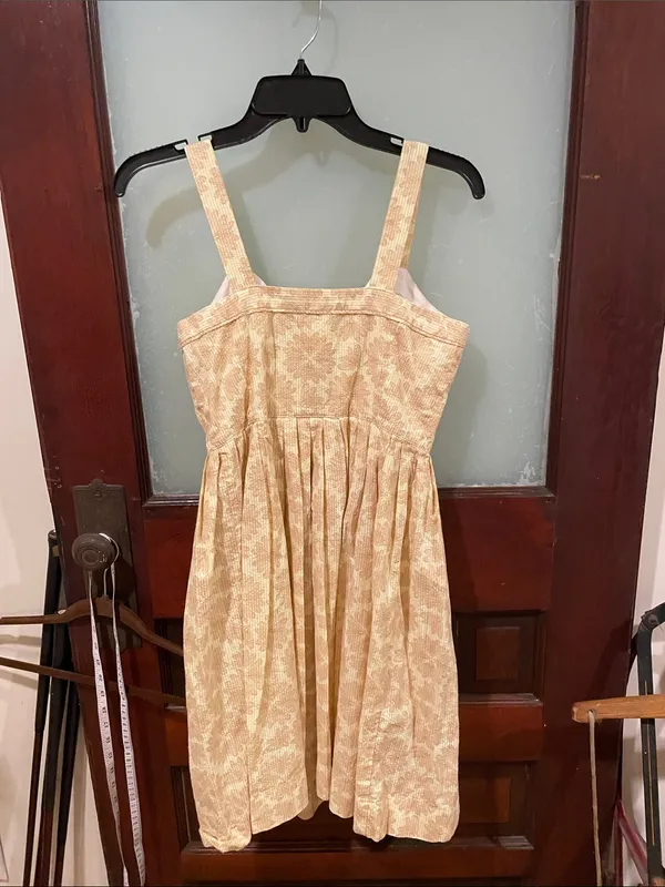 Maeve Pale Yellow Button-Front Mini Sundress - Image 3