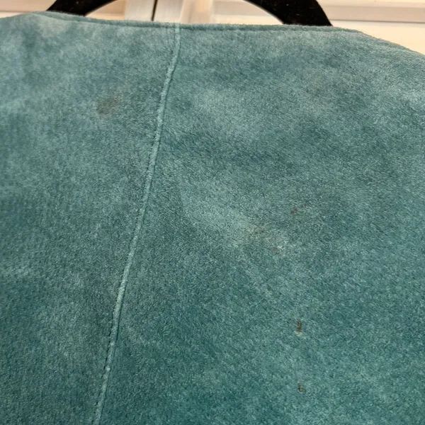 Bradley Teal Leather Lace‎ Detail Jacket Size Medium Blue - Image 7