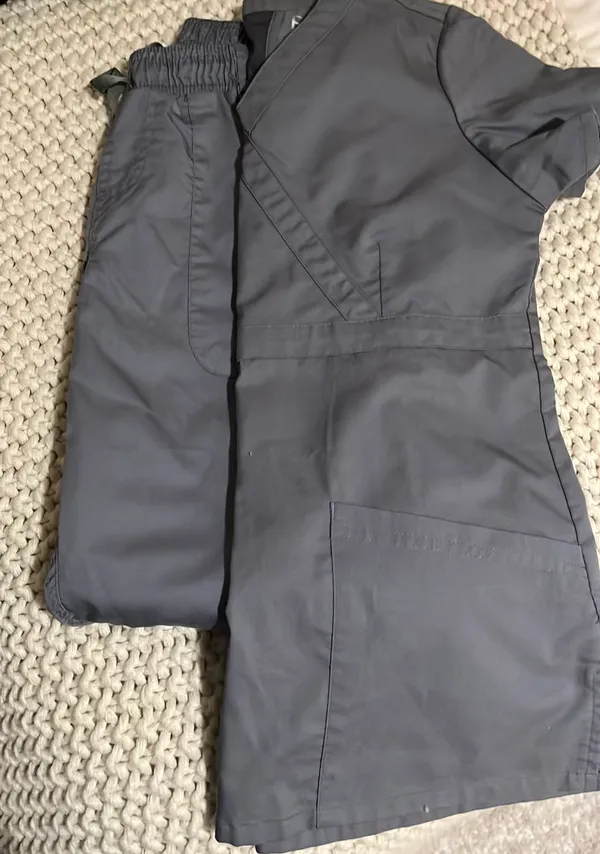 Scrub Top And Bottoms Set Gray - Image 3