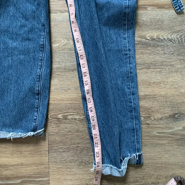 Abercrombie & Fitch Medium Wash Mom Jeans Tie Waist 00 24 - Image 7