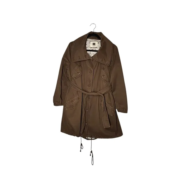 Anthropologie M Jacket Anorak Trench Coat Field Jacket Cargo Brown Mid Length - Image 6