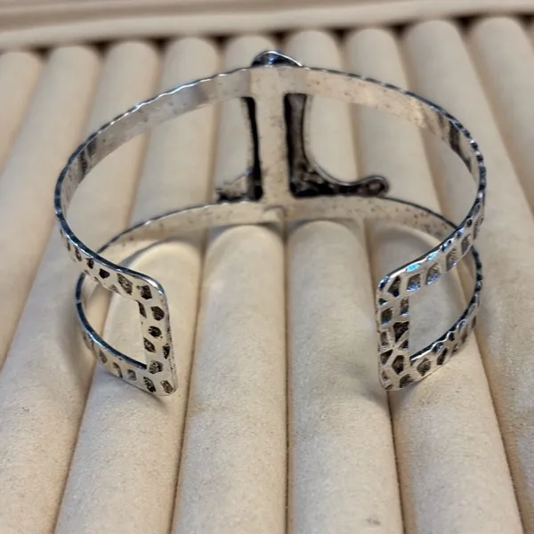 Brand new silver-tone cuff bracelet featuring a Western cowboy boot design - Image 3
