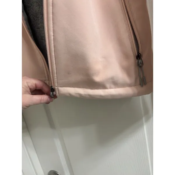 New Balance Women Pink Fleece Lined Hooded‎ Softshell Jacket Size Medium - Image 4