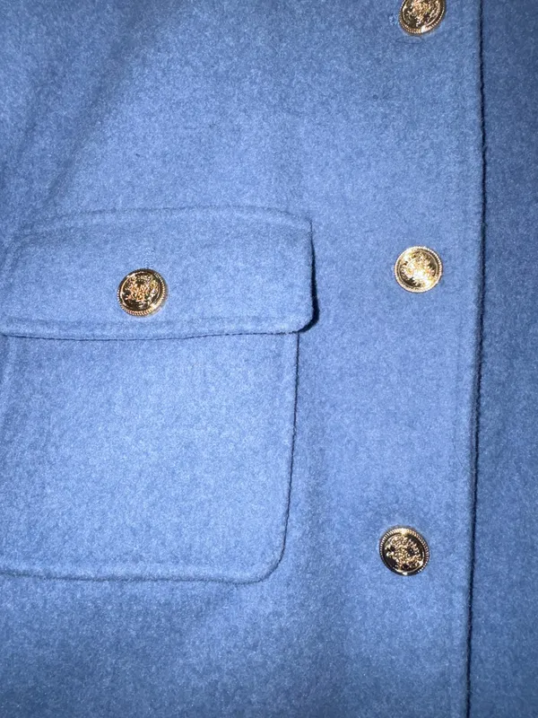 Rachel Zoe blue button front coat jacket size M - Image 3