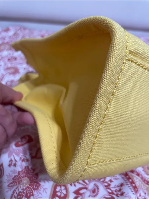 Marc Jacobs Yellow Canvas Mini Tote with Black Strap - Image 7