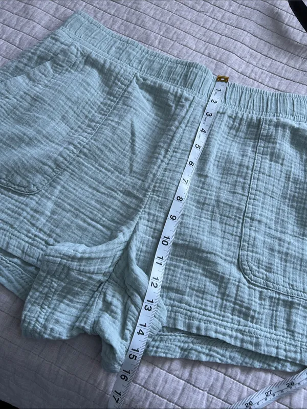 Gap gauze, cotton pull on elastic waist casual beach shorts L - Image 8