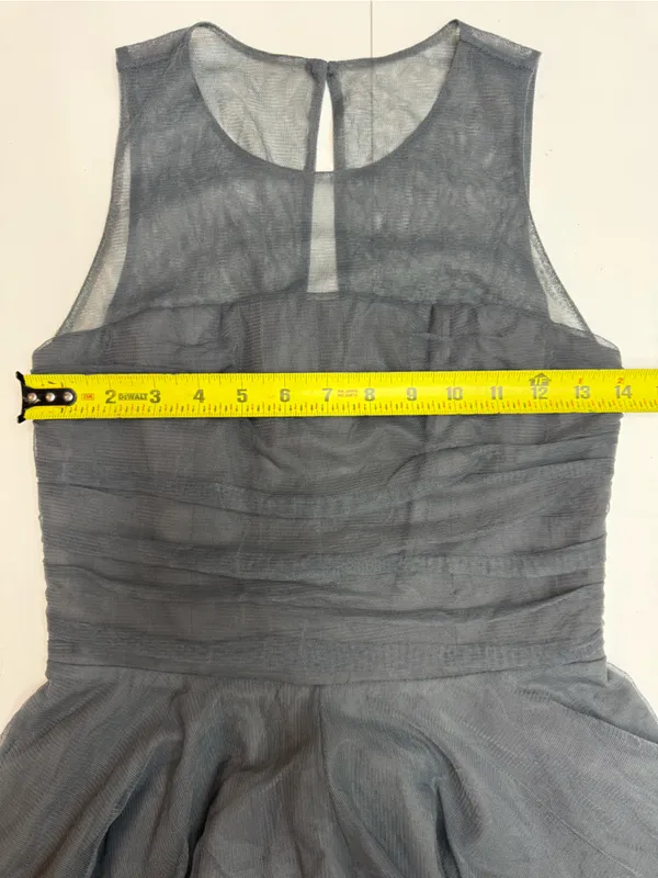 Alice + Olivia Sleeveless Charcoal Gray Mesh Bodice Party Dress size S - Image 5