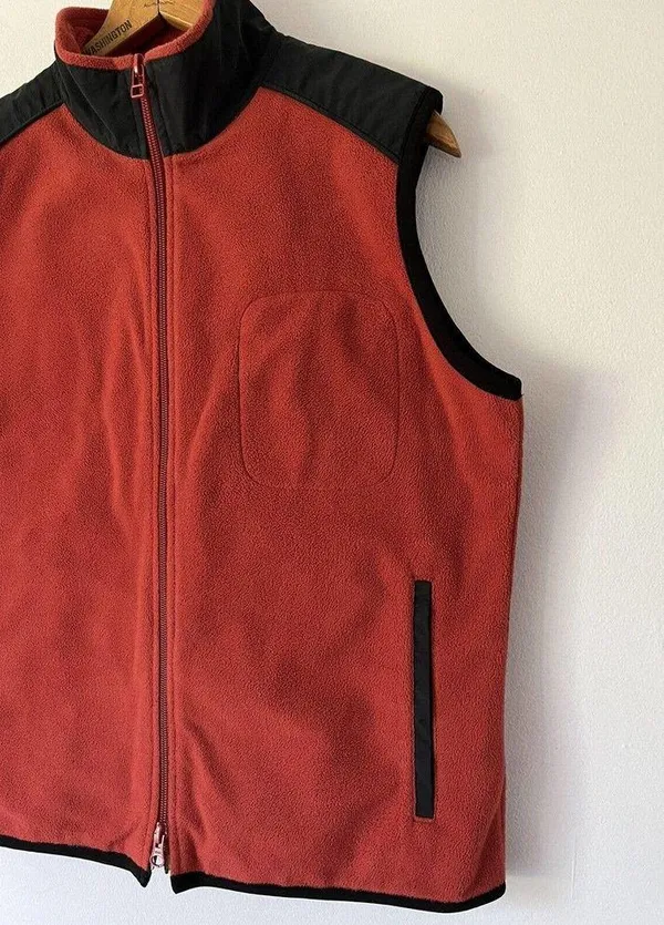 Hanna Andersson Dark Orange Fleece Full Zip Womens Vest Size Medium - Image 3