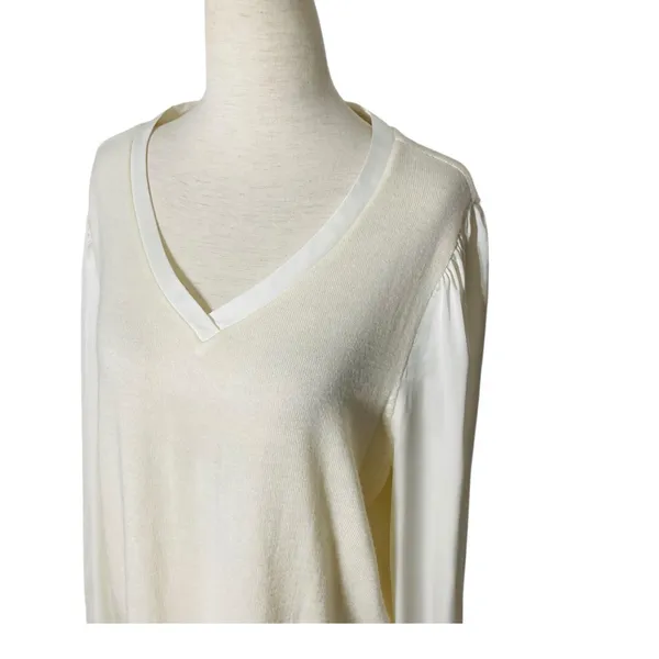 CHICO'S Cashmere Blend Balloon Sleeve Sweater - Image 5