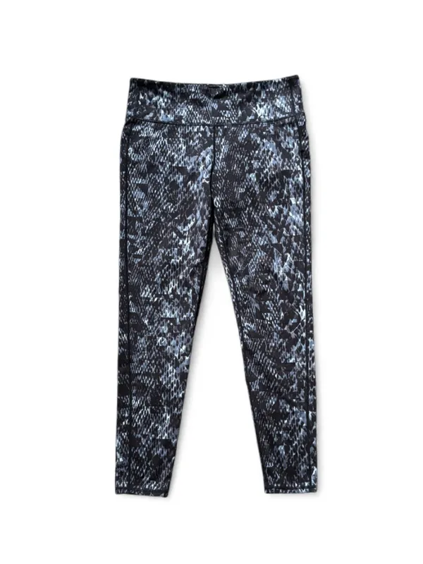 Athleta Chaturanga Legging Black & Gray Snake-Print Size Large Athleisure Sporty - Image 2