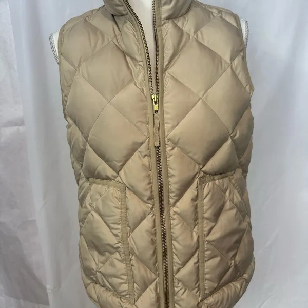J. Crew Beige Quilted Vest - Image 2