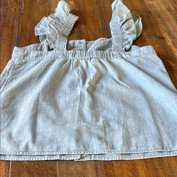 J. Crew Blue Button-Front Ruffle Blouse - Image 13