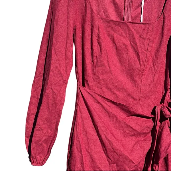 Princess Polly The Villa Mini Dress In Burgundy Size 6 - Image 4