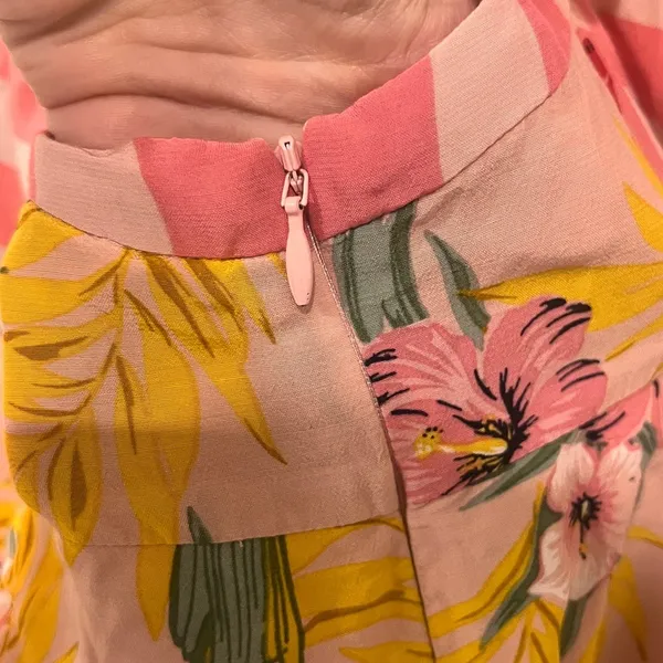 Final Price NWT For Love And Lemons Pink Floral & Stripe Tropical Dress - Image 7