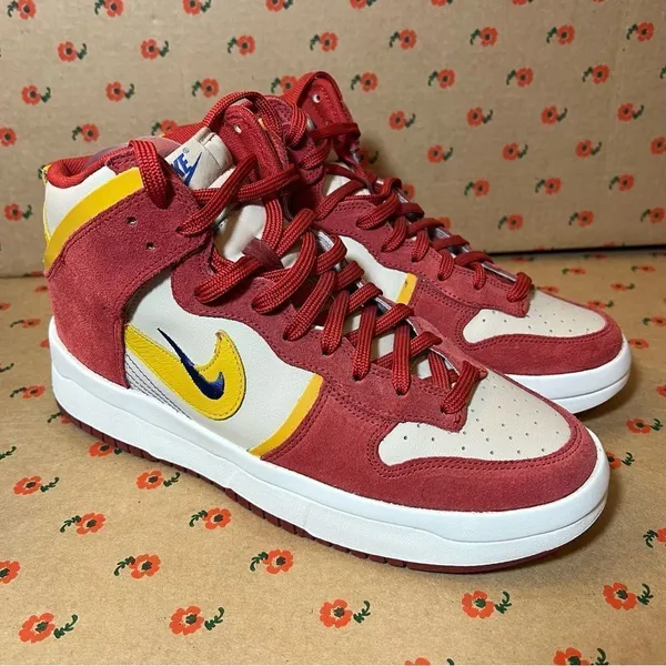Nike Dunk High Up Cinnabar Red Gold Sneakers Women’s 10.5‎ - Image 6