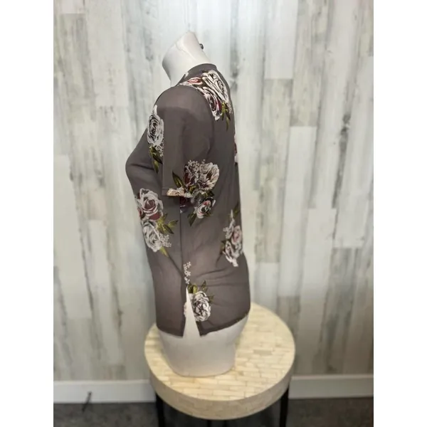 Mesh floral top Gray - Image 3