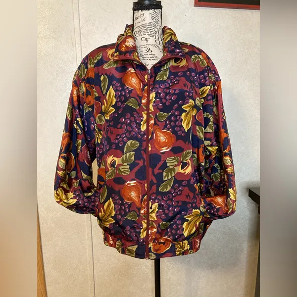 Vintage 80's EVR Crazy Sexy Cool Totally Rad Multi Color Windbreaker Jacket L - Image 11