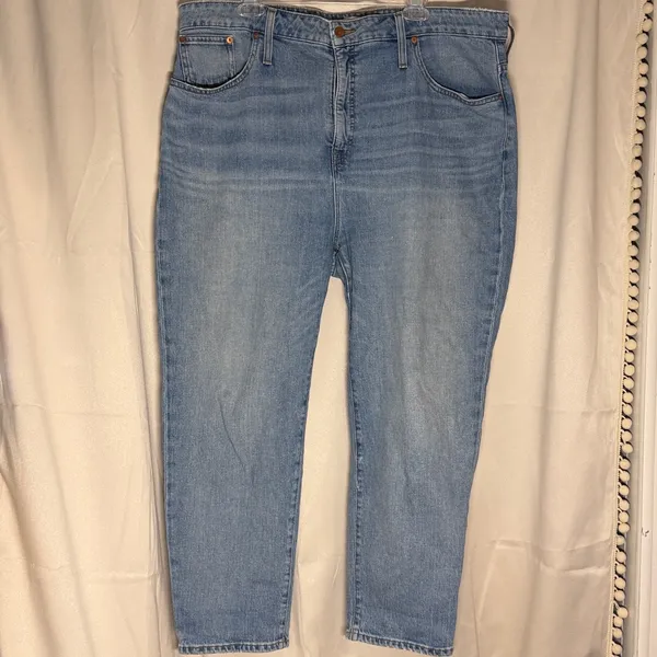 Madewell Plus‎ Classic Straight Jeans Light Wash Size 35 - Image 2