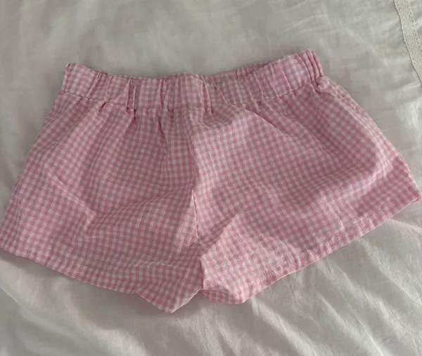 pink and white gingham short - Image 3