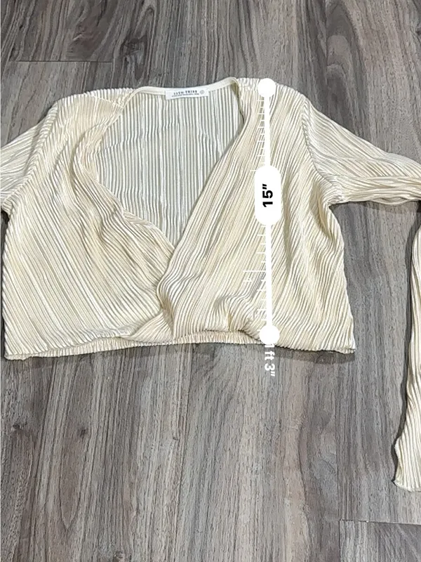 12th Tribe Cream Cropped Wrap Top - Image 11