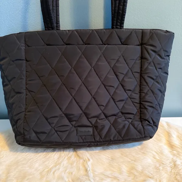 Vera Bradley Large Quilted Black Tote Bag - Image 2