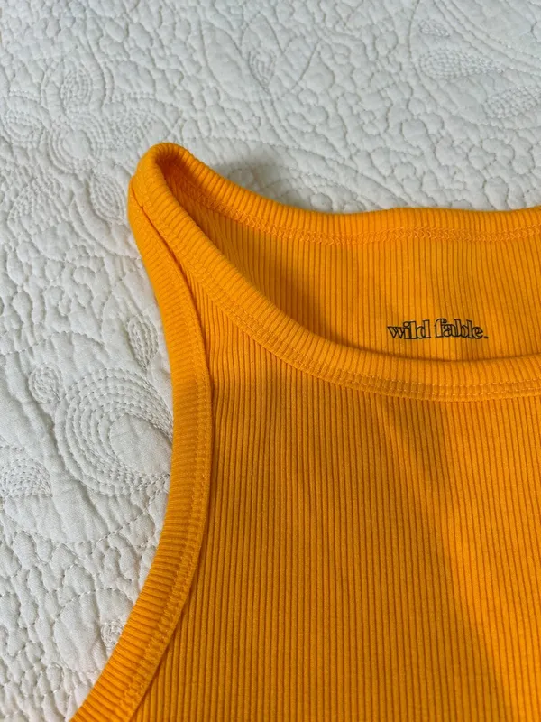 wild fable Ribbed Cropped Tank in Bright Orange - Image 2