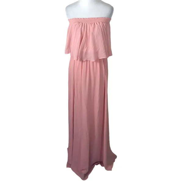 Show Me Your Mumu Hacienda Maxi Dress Rosebud Chiffon Convertible Pink Size S - Image 8