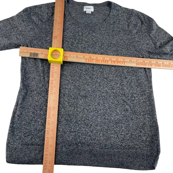Old Navy Women's Grey Speckled Knit Crew Neck Long Sleeve Sweater‎ Size L - Image 5