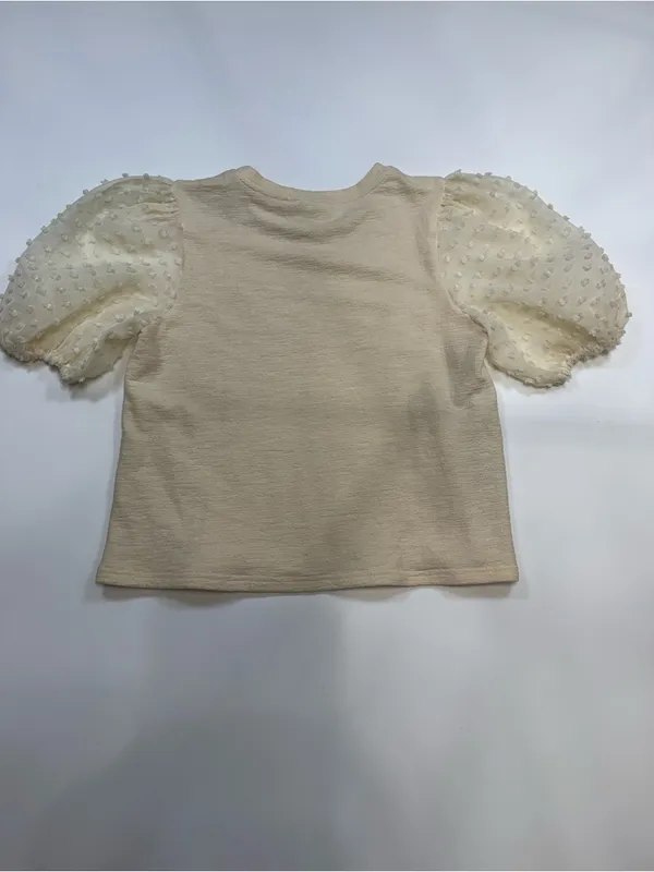 Maeve Anthropologie Cream Puff-Sleeve Knit Top - Image 7
