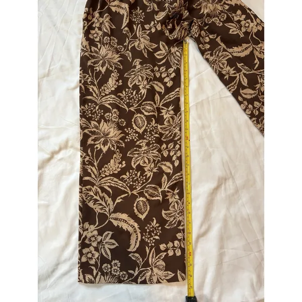 Womens Bohemian Tropical Print Elastic Waist Wide Leg Flowy Vacation Resort Pant - Image 5