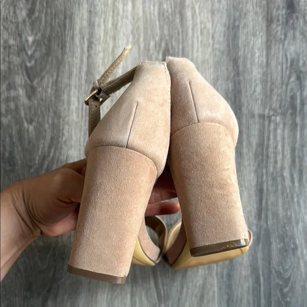 Naturalizer Women's Beige Suede Sandals Tan Platform Heels 9.5 - Image 6