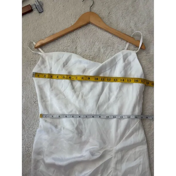 Lulus Here's to Love White Satin Backless Column Maxi Dress Size Large Wedding - Image 7